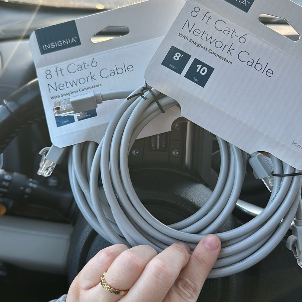 Insignia - 8' Cat-6 Ethernet Cable - Gray set of 2